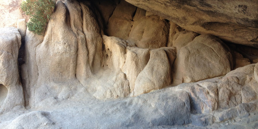 Large cave underneath Split Rock