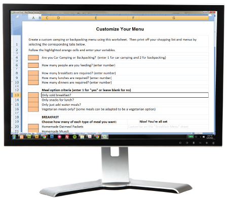 Menu Planner Tool on a Computer