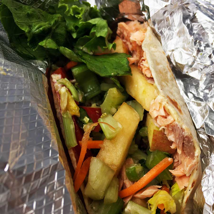 Smoked salmon fish taco from Ruddell's Smokehouse