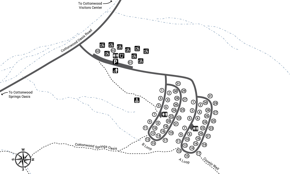 Cottonwood Campground Map