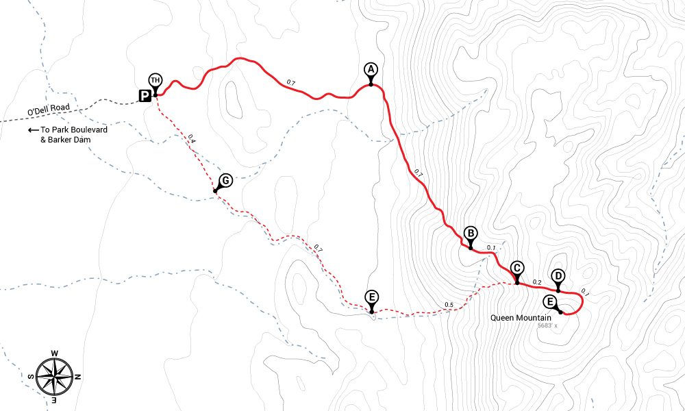 Hike Queen Mountain Trail Map