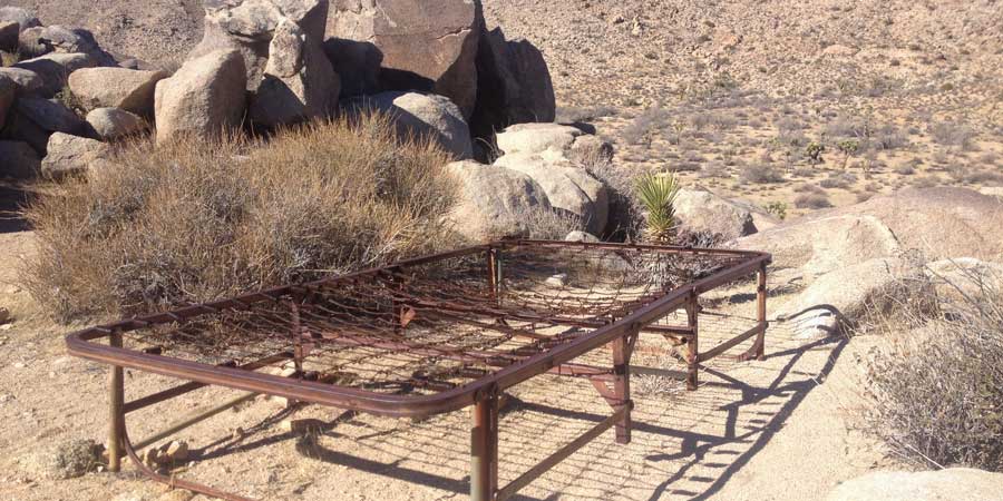 Bed frame at Samuelson's Rocks