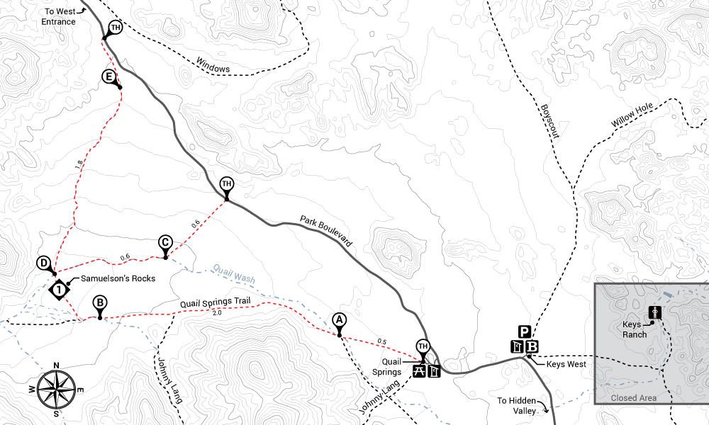 Hike to Samuelson's Rocks Map