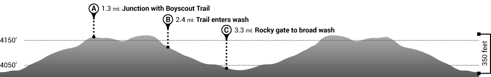 Hike Willow Hole Trail Elevation Profile