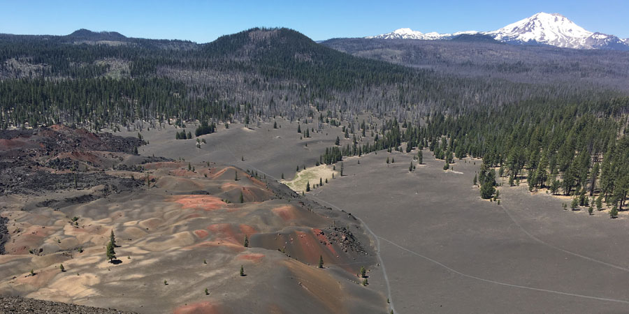 The Painted Dunes and Lassen Peak